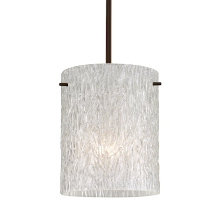 Besa Lighting Tamburo 8 Stem Pendant, Glitter Stone, Bronze Finish, 1x100W Incandescent 1TT-4006GL-BR